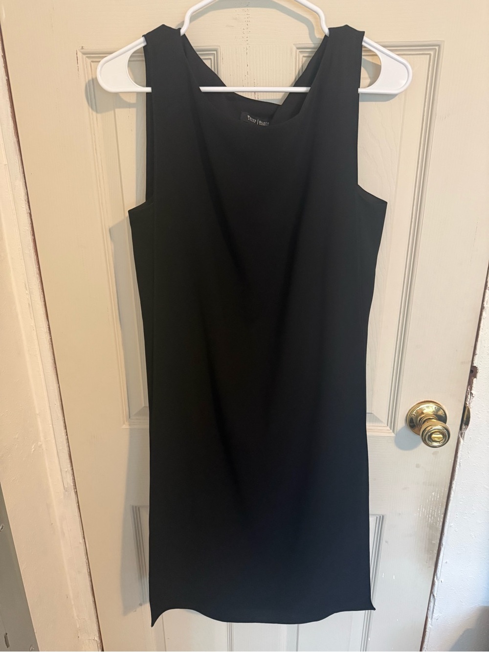 New White House Black Market Black Sleeveless Midi Sheath Dress